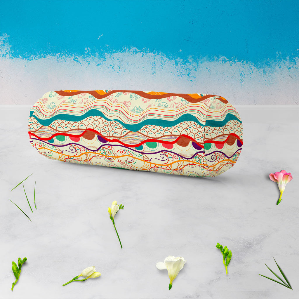 Waves Drawing Bolster Cover Booster Cases | Concealed Zipper Opening-Bolster Covers-BOL_CV_ZP-IC 5007323 IC 5007323, Abstract Expressionism, Abstracts, Ancient, Art and Paintings, Black and White, Culture, Decorative, Drawing, Ethnic, Fantasy, Fashion, Folk Art, Geometric, Geometric Abstraction, Historical, Illustrations, Medieval, Patterns, Semi Abstract, Signs, Signs and Symbols, Traditional, Tribal, Vintage, White, World Culture, waves, bolster, cover, booster, cases, concealed, zipper, opening, abstract