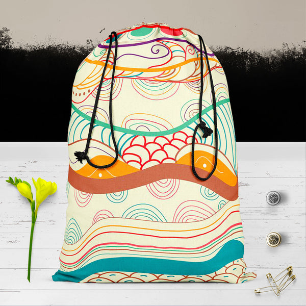 Waves Drawing Reusable Sack Bag | Bag for Gym, Storage, Vegetable & Travel-Drawstring Sack Bags-SCK_FB_DS-IC 5007323 IC 5007323, Abstract Expressionism, Abstracts, Ancient, Art and Paintings, Black and White, Culture, Decorative, Drawing, Ethnic, Fantasy, Fashion, Folk Art, Geometric, Geometric Abstraction, Historical, Illustrations, Medieval, Patterns, Semi Abstract, Signs, Signs and Symbols, Traditional, Tribal, Vintage, White, World Culture, waves, reusable, sack, bag, for, gym, storage, vegetable, trave