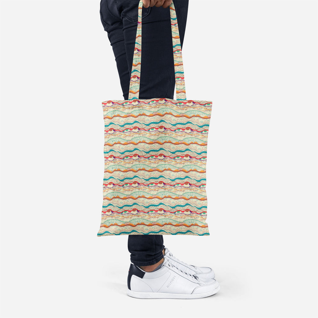 ArtzFolio Waves Drawing Tote Bag Shoulder Purse | Multipurpose-Tote Bags Basic-AZ5007323TOT_RF-IC 5007323 IC 5007323, Abstract Expressionism, Abstracts, Ancient, Art and Paintings, Black and White, Culture, Decorative, Drawing, Ethnic, Fantasy, Fashion, Folk Art, Geometric, Geometric Abstraction, Historical, Illustrations, Medieval, Patterns, Semi Abstract, Signs, Signs and Symbols, Traditional, Tribal, Vintage, White, World Culture, waves, tote, bag, shoulder, purse, multipurpose, abstract, abstraction, ar