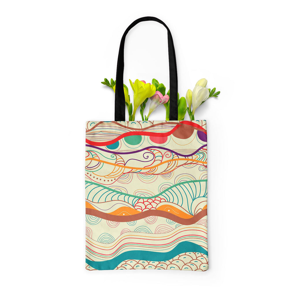 Waves Drawing Tote Bag Shoulder Purse | Multipurpose-Tote Bags Basic-TOT_FB_BS-IC 5007323 IC 5007323, Abstract Expressionism, Abstracts, Ancient, Art and Paintings, Black and White, Culture, Decorative, Drawing, Ethnic, Fantasy, Fashion, Folk Art, Geometric, Geometric Abstraction, Historical, Illustrations, Medieval, Patterns, Semi Abstract, Signs, Signs and Symbols, Traditional, Tribal, Vintage, White, World Culture, waves, tote, bag, shoulder, purse, multipurpose, abstract, abstraction, art, artistic, bac