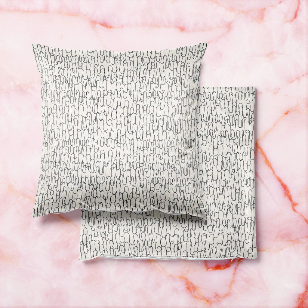 Curly Lines Cushion Cover Throw Pillow-Cushion Covers-CUS_CV-IC 5007324 IC 5007324, Abstract Expressionism, Abstracts, Art and Paintings, Black, Black and White, Digital, Digital Art, Drawing, Fashion, Geometric, Geometric Abstraction, Graphic, Illustrations, Modern Art, Patterns, Semi Abstract, Signs, Signs and Symbols, Stripes, White, curly, lines, cushion, cover, throw, pillow, wallpaper, abstract, art, backdrop, background, curtain, curve, decor, decoration, design, detail, doodle, element, ellipse, fab