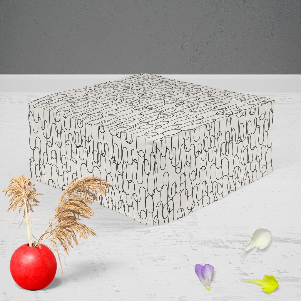 Curly Lines Footstool Footrest Puffy Pouffe Ottoman Bean Bag | Canvas Fabric-Footstools-FST_CB_BN-IC 5007324 IC 5007324, Abstract Expressionism, Abstracts, Art and Paintings, Black, Black and White, Digital, Digital Art, Drawing, Fashion, Geometric, Geometric Abstraction, Graphic, Illustrations, Modern Art, Patterns, Semi Abstract, Signs, Signs and Symbols, Stripes, White, curly, lines, footstool, footrest, puffy, pouffe, ottoman, bean, bag, canvas, fabric, wallpaper, abstract, art, backdrop, background, co