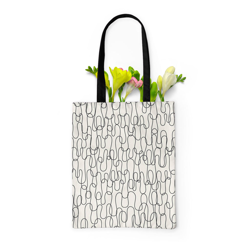 Curly Lines Tote Bag Shoulder Purse | Multipurpose-Tote Bags Basic-TOT_FB_BS-IC 5007324 IC 5007324, Abstract Expressionism, Abstracts, Art and Paintings, Black, Black and White, Digital, Digital Art, Drawing, Fashion, Geometric, Geometric Abstraction, Graphic, Illustrations, Modern Art, Patterns, Semi Abstract, Signs, Signs and Symbols, Stripes, White, curly, lines, tote, bag, shoulder, purse, multipurpose, wallpaper, abstract, art, backdrop, background, cover, curtain, curve, decor, decoration, design, det