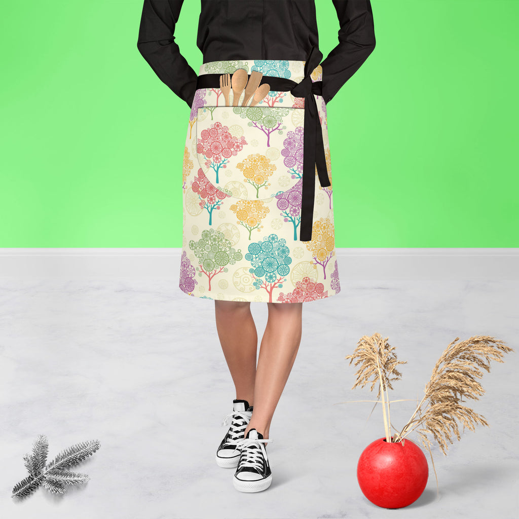 Abstract Trees Apron | Adjustable, Free Size & Waist Tiebacks - Apron Waist to Knee - ArtzFolio.com