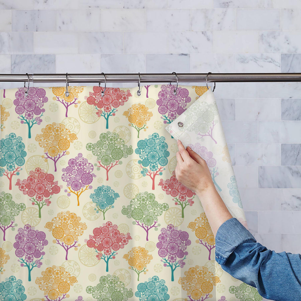 Abstract Trees Washable Waterproof Shower Curtain - Shower Curtains - ArtzFolio.com