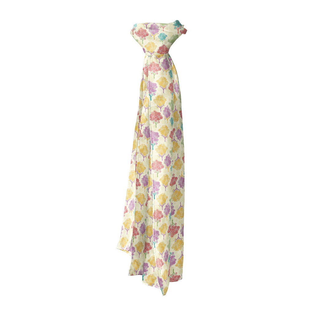 Abstract Trees Printed Stole Dupatta Headwear | Girls & Women | Soft Poly Fabric - Stoles Basic - ArtzFolio.com