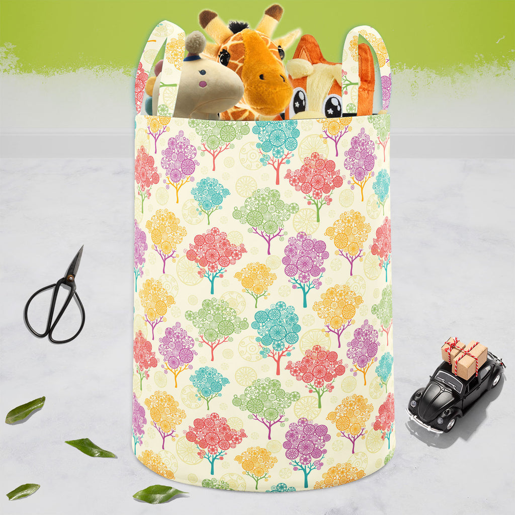 Abstract Trees Foldable Open Storage Bin | Organizer Box, Toy Basket, Shelf Box, Laundry Bag | Canvas Fabric - Storage Bins - ArtzFolio.com