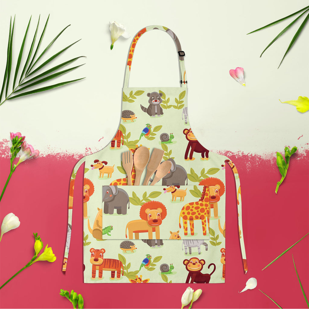 Cartoon Animals D1 Apron | Adjustable, Free Size & Waist Tiebacks-Aprons Neck to Knee-APR_NK_KN-IC 5007326 IC 5007326, African, Animals, Animated Cartoons, Baby, Caricature, Cartoons, Children, Comics, Illustrations, Kids, Landscapes, Nature, Patterns, Scenic, Signs, Signs and Symbols, Wildlife, cartoon, d1, apron, adjustable, free, size, waist, tiebacks, africa, animal, ape, backdrop, background, character, cheerful, comic, cute, dog, elephant, forest, funny, giraffe, grass, happy, hedgehog, illustration, 