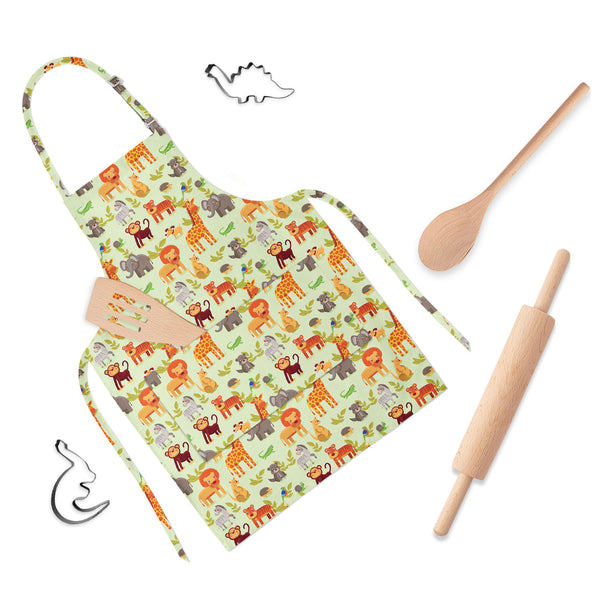 Cartoon Animals Apron | Adjustable, Free Size & Waist Tiebacks-Aprons Neck to Knee-APR_NK_KN-IC 5007326 IC 5007326, African, Animals, Animated Cartoons, Baby, Caricature, Cartoons, Children, Comics, Illustrations, Kids, Landscapes, Nature, Patterns, Scenic, Signs, Signs and Symbols, Wildlife, cartoon, full-length, apron, poly-cotton, fabric, adjustable, neck, buckle, waist, tiebacks, africa, animal, ape, backdrop, background, character, cheerful, comic, cute, dog, elephant, forest, funny, giraffe, grass, ha