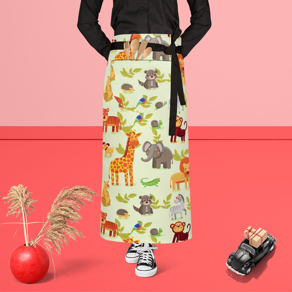 Cartoon Animals D1 Apron | Adjustable, Free Size & Waist Tiebacks-Aprons Waist to Feet-APR_WS_FT-IC 5007326 IC 5007326, African, Animals, Animated Cartoons, Baby, Caricature, Cartoons, Children, Comics, Illustrations, Kids, Landscapes, Nature, Patterns, Scenic, Signs, Signs and Symbols, Wildlife, cartoon, d1, apron, adjustable, free, size, waist, tiebacks, africa, animal, ape, backdrop, background, character, cheerful, comic, cute, dog, elephant, forest, funny, giraffe, grass, happy, hedgehog, illustration,
