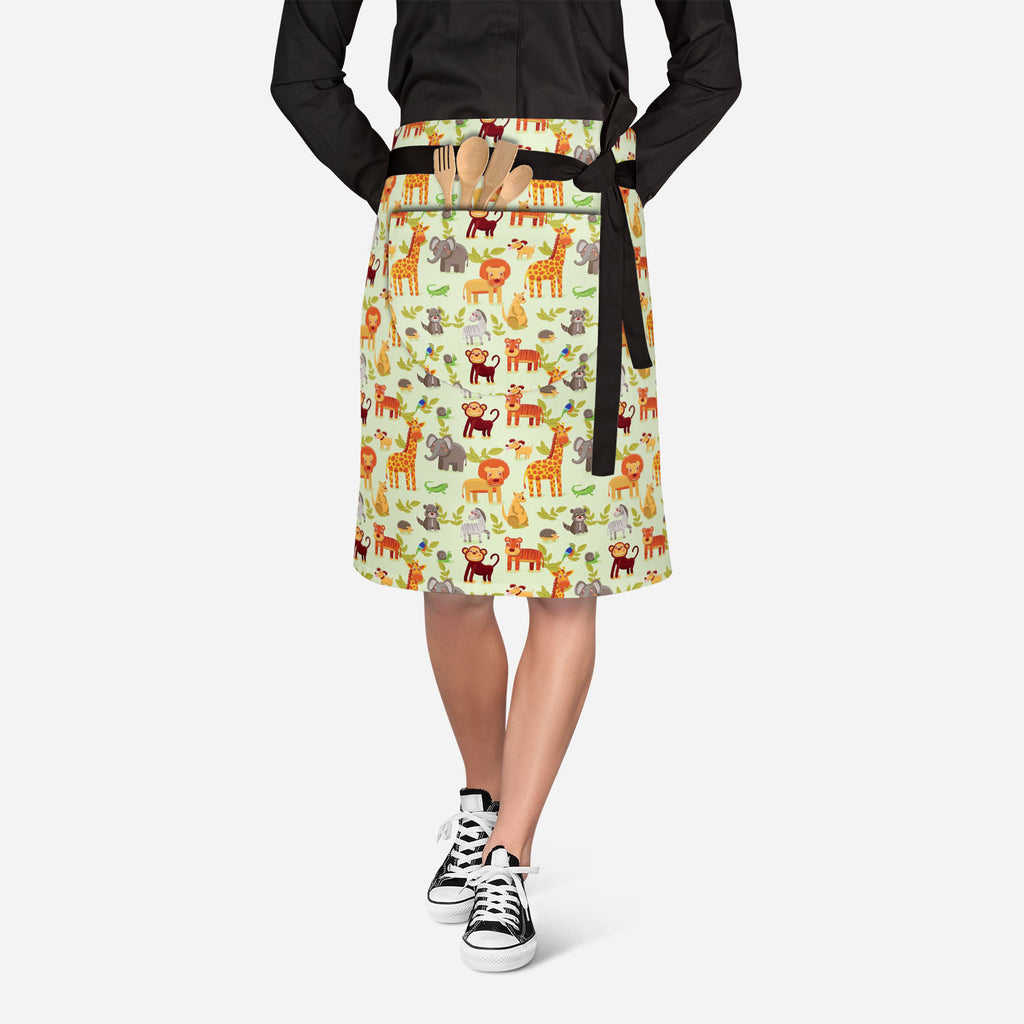 Cartoon Animals Apron | Adjustable, Free Size & Waist Tiebacks-Apron Waist to Feet-APR_WS_KN-IC 5007326 IC 5007326, African, Animals, Animated Cartoons, Baby, Caricature, Cartoons, Children, Comics, Illustrations, Kids, Landscapes, Nature, Patterns, Scenic, Signs, Signs and Symbols, Wildlife, cartoon, apron, adjustable, free, size, waist, tiebacks, africa, animal, ape, backdrop, background, character, cheerful, comic, cute, dog, elephant, forest, funny, giraffe, grass, happy, hedgehog, illustration, jungle,