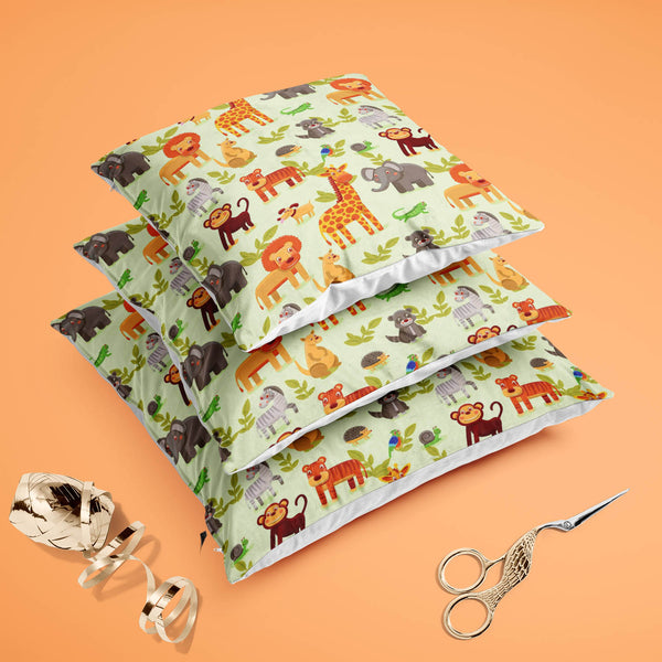 Cartoon Animals D1 Cushion Cover Throw Pillow-Cushion Covers-CUS_CV-IC 5007326 IC 5007326, African, Animals, Animated Cartoons, Baby, Caricature, Cartoons, Children, Comics, Illustrations, Kids, Landscapes, Nature, Patterns, Scenic, Signs, Signs and Symbols, Wildlife, cartoon, d1, cushion, cover, throw, pillow, case, for, sofa, living, room, cotton, canvas, fabric, africa, animal, ape, backdrop, background, character, cheerful, comic, cute, dog, elephant, forest, funny, giraffe, grass, happy, hedgehog, illu