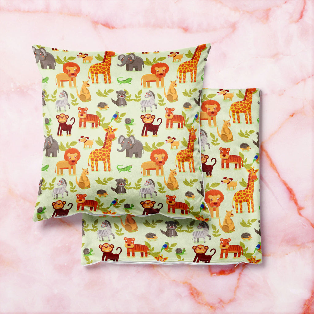 Cartoon Animals D1 Cushion Cover Throw Pillow-Cushion Covers-CUS_CV-IC 5007326 IC 5007326, African, Animals, Animated Cartoons, Baby, Caricature, Cartoons, Children, Comics, Illustrations, Kids, Landscapes, Nature, Patterns, Scenic, Signs, Signs and Symbols, Wildlife, cartoon, d1, cushion, cover, throw, pillow, africa, animal, ape, backdrop, background, character, cheerful, comic, cute, dog, elephant, forest, funny, giraffe, grass, happy, hedgehog, illustration, jungle, kangaroo, landscape, lion, lizzard, m