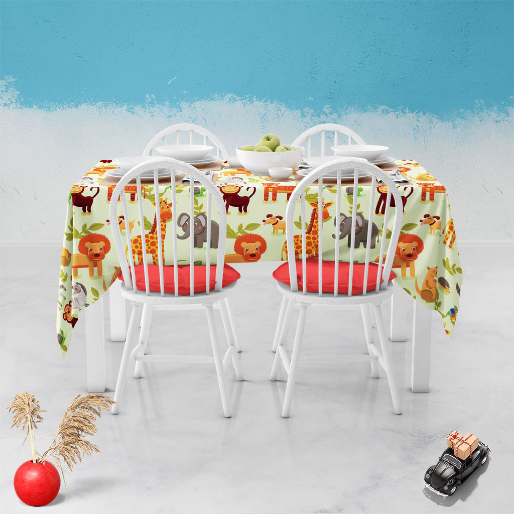 Cartoon Animals D1 Table Cloth Cover-Table Covers-CVR_TB_NR-IC 5007326 IC 5007326, African, Animals, Animated Cartoons, Baby, Caricature, Cartoons, Children, Comics, Illustrations, Kids, Landscapes, Nature, Patterns, Scenic, Signs, Signs and Symbols, Wildlife, cartoon, d1, table, cloth, cover, africa, animal, ape, backdrop, background, character, cheerful, comic, cute, dog, elephant, forest, funny, giraffe, grass, happy, hedgehog, illustration, jungle, kangaroo, landscape, lion, lizzard, monkey, parrot, pat