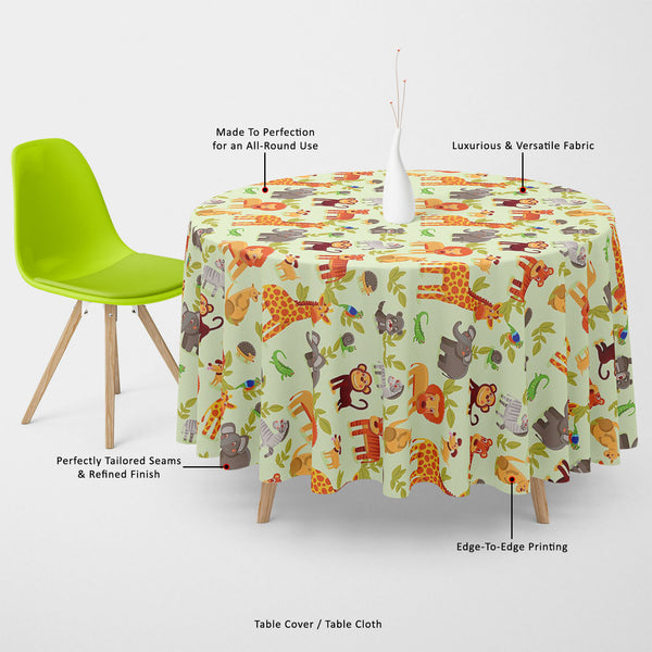 Cartoon Animals Table Cloth Cover-Table Covers-CVR_TB_RD-IC 5007326 IC 5007326, African, Animals, Animated Cartoons, Baby, Caricature, Cartoons, Children, Comics, Illustrations, Kids, Landscapes, Nature, Patterns, Scenic, Signs, Signs and Symbols, Wildlife, cartoon, table, cloth, cover, canvas, fabric, africa, animal, ape, backdrop, background, character, cheerful, comic, cute, dog, elephant, forest, funny, giraffe, grass, happy, hedgehog, illustration, jungle, kangaroo, landscape, lion, lizzard, monkey, pa