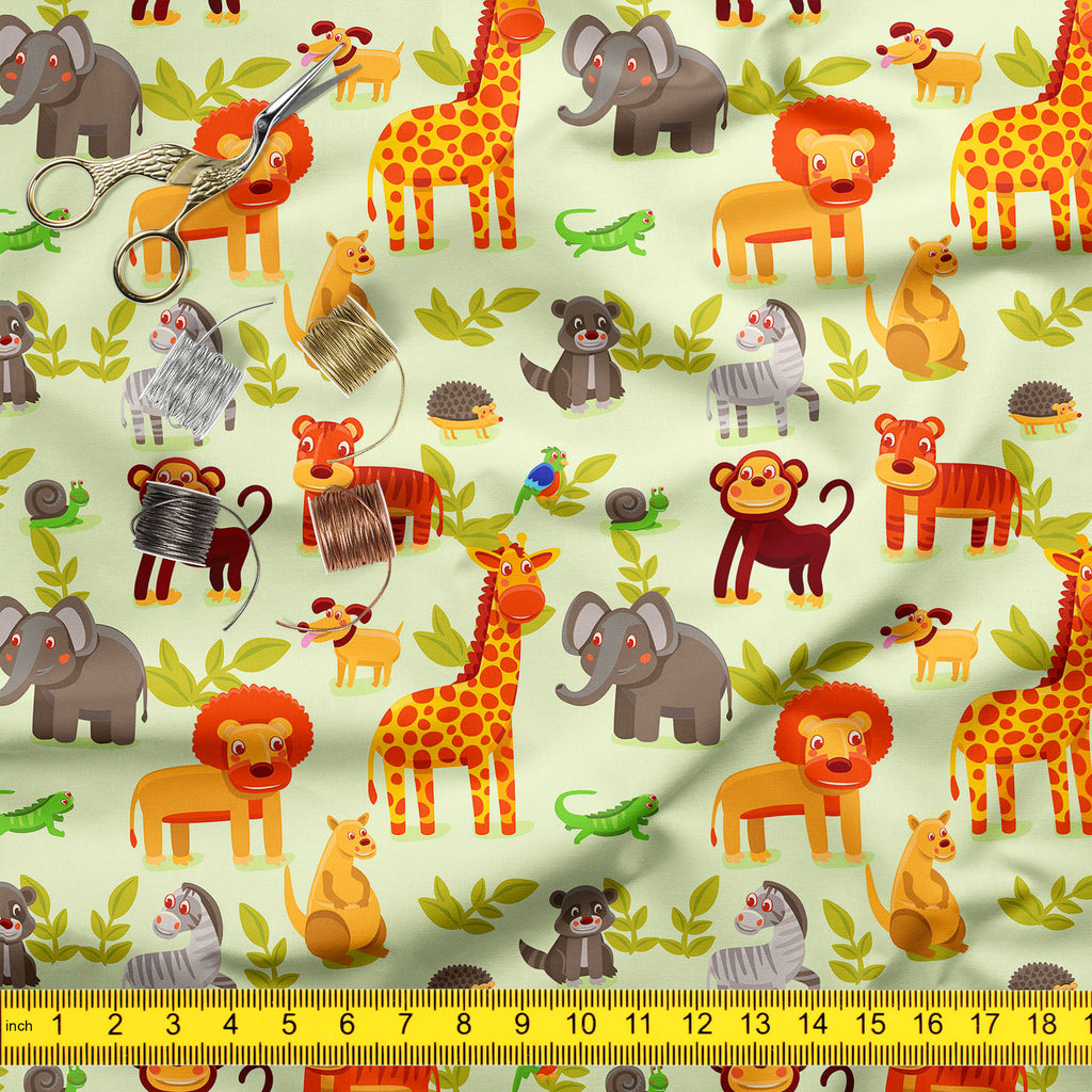 Cartoon Animals D1 Upholstery Fabric by Metre | For Sofa, Curtains, Cushions, Furnishing, Craft, Dress Material-Upholstery Fabrics-FAB_RW-IC 5007326 IC 5007326, African, Animals, Animated Cartoons, Baby, Caricature, Cartoons, Children, Comics, Illustrations, Kids, Landscapes, Nature, Patterns, Scenic, Signs, Signs and Symbols, Wildlife, cartoon, d1, upholstery, fabric, by, metre, for, sofa, curtains, cushions, furnishing, craft, dress, material, africa, animal, ape, backdrop, background, character, cheerful