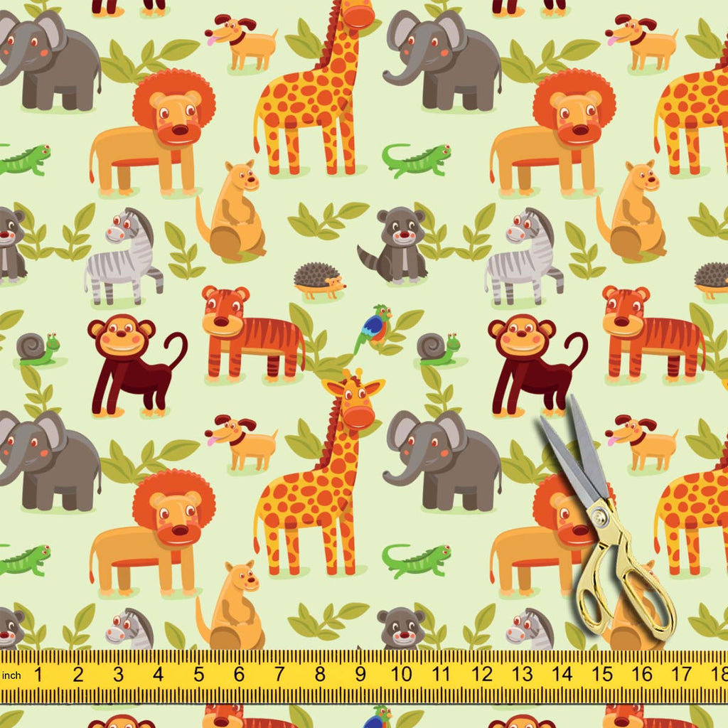 Cartoon Animals Upholstery Fabric by Metre | For Sofa, Curtains, Cushions, Furnishing, Craft, Dress Material-Upholstery Fabrics-FAB_RW-IC 5007326 IC 5007326, African, Animals, Animated Cartoons, Baby, Caricature, Cartoons, Children, Comics, Illustrations, Kids, Landscapes, Nature, Patterns, Scenic, Signs, Signs and Symbols, Wildlife, cartoon, upholstery, fabric, by, metre, for, sofa, curtains, cushions, furnishing, craft, dress, material, africa, animal, ape, backdrop, background, character, cheerful, comic