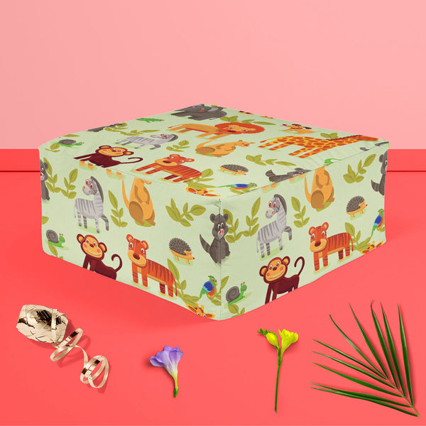Cartoon Animals D1 Footstool Footrest Puffy Pouffe Ottoman Bean Bag | Canvas Fabric-Footstools-FST_CB_BN-IC 5007326 IC 5007326, African, Animals, Animated Cartoons, Baby, Caricature, Cartoons, Children, Comics, Illustrations, Kids, Landscapes, Nature, Patterns, Scenic, Signs, Signs and Symbols, Wildlife, cartoon, d1, footstool, footrest, puffy, pouffe, ottoman, bean, bag, floor, cushion, pillow, canvas, fabric, africa, animal, ape, backdrop, background, character, cheerful, comic, cute, dog, elephant, fores