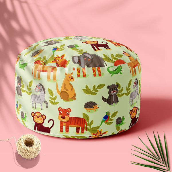 Cartoon Animals D1 Footstool Footrest Puffy Pouffe Ottoman Bean Bag | Canvas Fabric-Footstools-FST_CB_BN-IC 5007326 IC 5007326, African, Animals, Animated Cartoons, Baby, Caricature, Cartoons, Children, Comics, Illustrations, Kids, Landscapes, Nature, Patterns, Scenic, Signs, Signs and Symbols, Wildlife, cartoon, d1, footstool, footrest, puffy, pouffe, ottoman, bean, bag, floor, cushion, pillow, canvas, fabric, africa, animal, ape, backdrop, background, character, cheerful, comic, cute, dog, elephant, fores