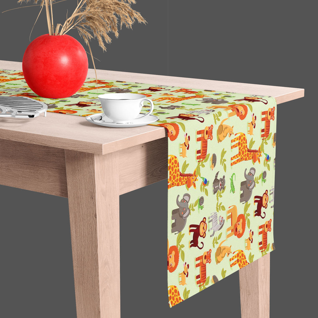 Cartoon Animals D1 Table Runner-Table Runners-RUN_TB-IC 5007326 IC 5007326, African, Animals, Animated Cartoons, Baby, Caricature, Cartoons, Children, Comics, Illustrations, Kids, Landscapes, Nature, Patterns, Scenic, Signs, Signs and Symbols, Wildlife, cartoon, d1, table, runner, africa, animal, ape, backdrop, background, character, cheerful, comic, cute, dog, elephant, forest, funny, giraffe, grass, happy, hedgehog, illustration, jungle, kangaroo, landscape, lion, lizzard, monkey, parrot, pattern, placard