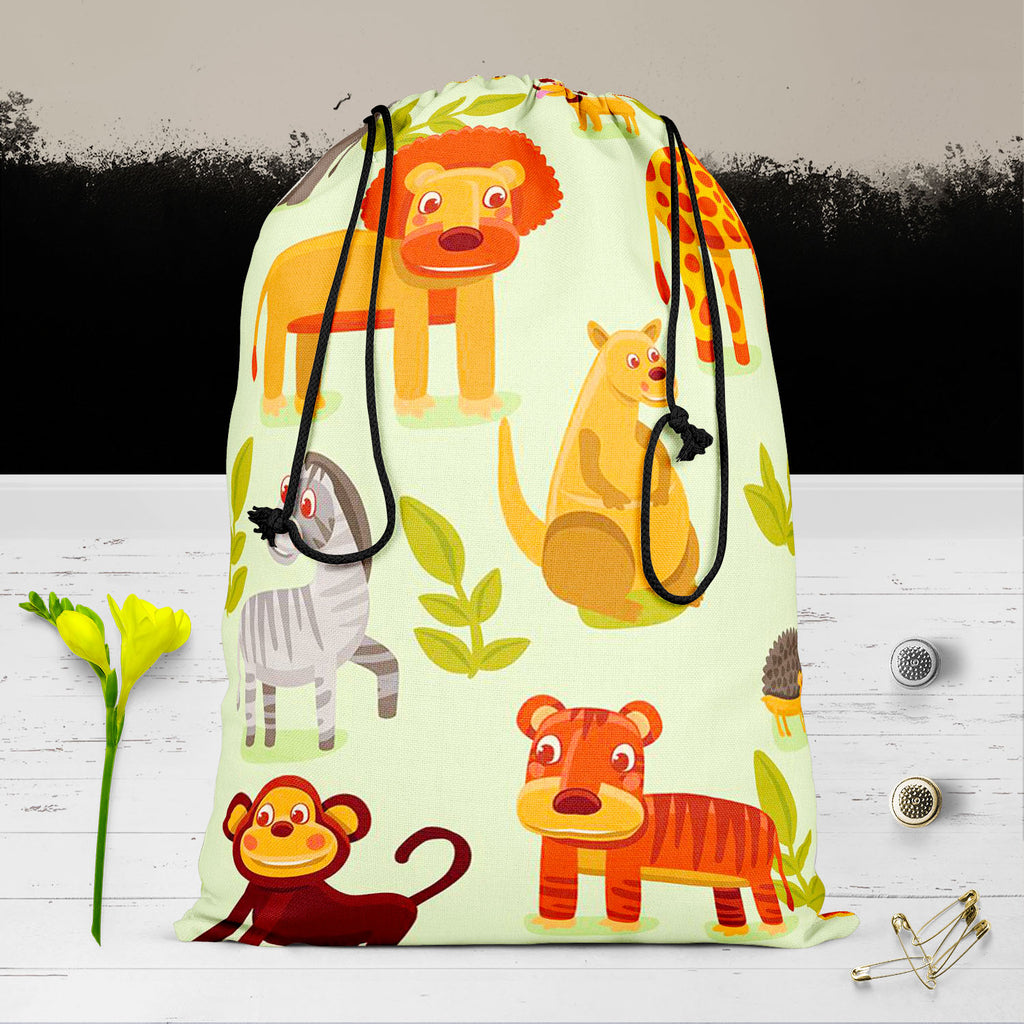 Cartoon Animals D1 Reusable Sack Bag | Bag for Gym, Storage, Vegetable & Travel-Drawstring Sack Bags-SCK_FB_DS-IC 5007326 IC 5007326, African, Animals, Animated Cartoons, Baby, Caricature, Cartoons, Children, Comics, Illustrations, Kids, Landscapes, Nature, Patterns, Scenic, Signs, Signs and Symbols, Wildlife, cartoon, d1, reusable, sack, bag, for, gym, storage, vegetable, travel, africa, animal, ape, backdrop, background, character, cheerful, comic, cute, dog, elephant, forest, funny, giraffe, grass, happy