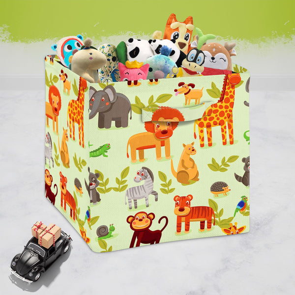 Cartoon Animals D1 Foldable Open Storage Bin | Organizer Box, Toy Basket, Shelf Box, Laundry Bag | Canvas Fabric-Storage Bins-STR_BI_CB-IC 5007326 IC 5007326, African, Animals, Animated Cartoons, Baby, Caricature, Cartoons, Children, Comics, Illustrations, Kids, Landscapes, Nature, Patterns, Scenic, Signs, Signs and Symbols, Wildlife, cartoon, d1, foldable, open, storage, bin, organizer, box, toy, basket, shelf, laundry, bag, canvas, fabric, africa, animal, ape, backdrop, background, character, cheerful, co
