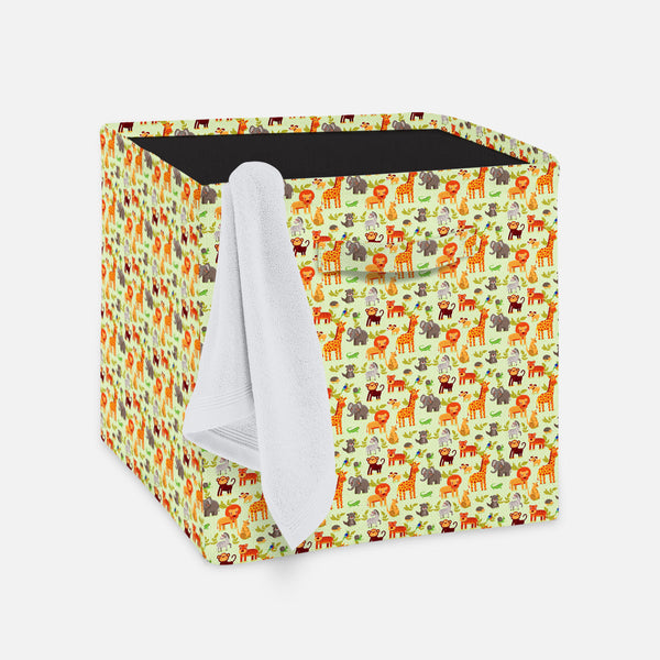 Cartoon Animals Foldable Open Storage Bin | Organizer Box, Toy Basket, Shelf Box, Laundry Bag | Canvas Fabric-Storage Bins-STR_BI_CB-IC 5007326 IC 5007326, African, Animals, Animated Cartoons, Baby, Caricature, Cartoons, Children, Comics, Illustrations, Kids, Landscapes, Nature, Patterns, Scenic, Signs, Signs and Symbols, Wildlife, cartoon, foldable, open, storage, bin, organizer, box, toy, basket, shelf, laundry, bag, canvas, fabric, africa, animal, ape, backdrop, background, character, cheerful, comic, cu