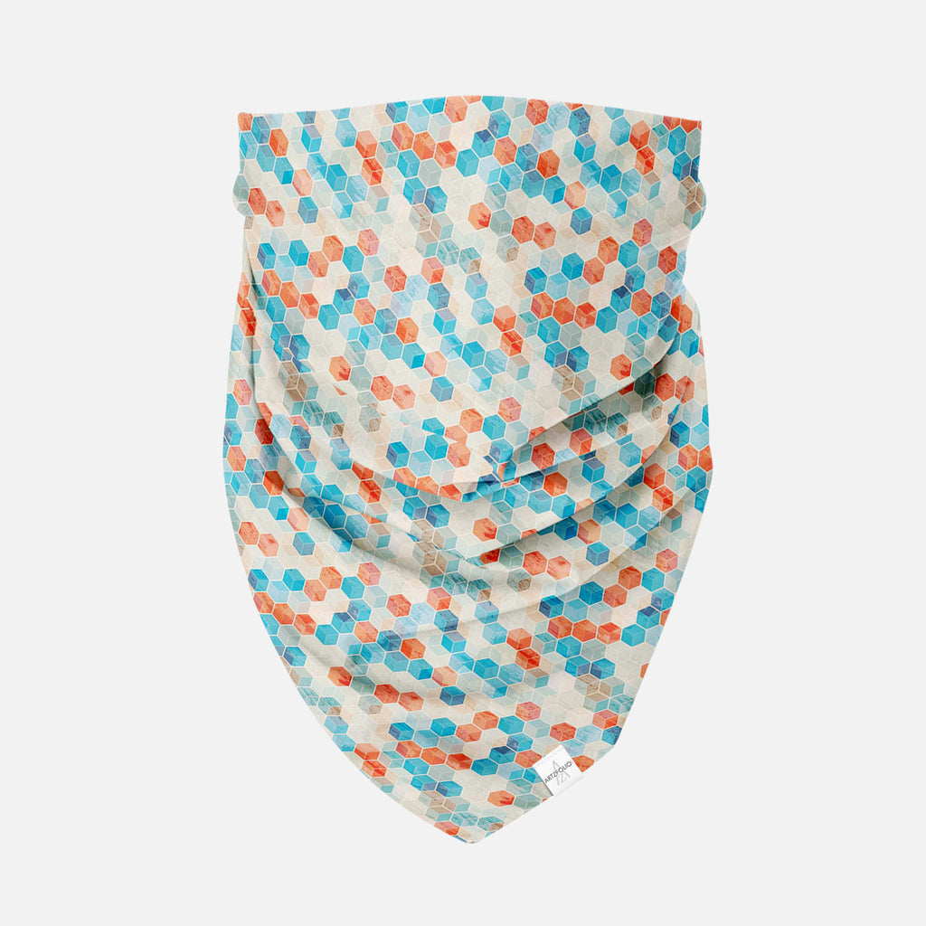 Blue Cubes Printed Bandana | Headband Headwear Wristband Balaclava | Unisex | Soft Poly Fabric-Bandanas-BND_FB_BS-IC 5007328 IC 5007328, Abstract Expressionism, Abstracts, Ancient, Art and Paintings, Cities, City Views, Diamond, Digital, Digital Art, Geometric, Geometric Abstraction, Graphic, Historical, Illustrations, Medieval, Paintings, Patterns, Semi Abstract, Signs, Signs and Symbols, Vintage, blue, cubes, printed, bandana, headband, headwear, wristband, balaclava, unisex, soft, poly, fabric, abstract,