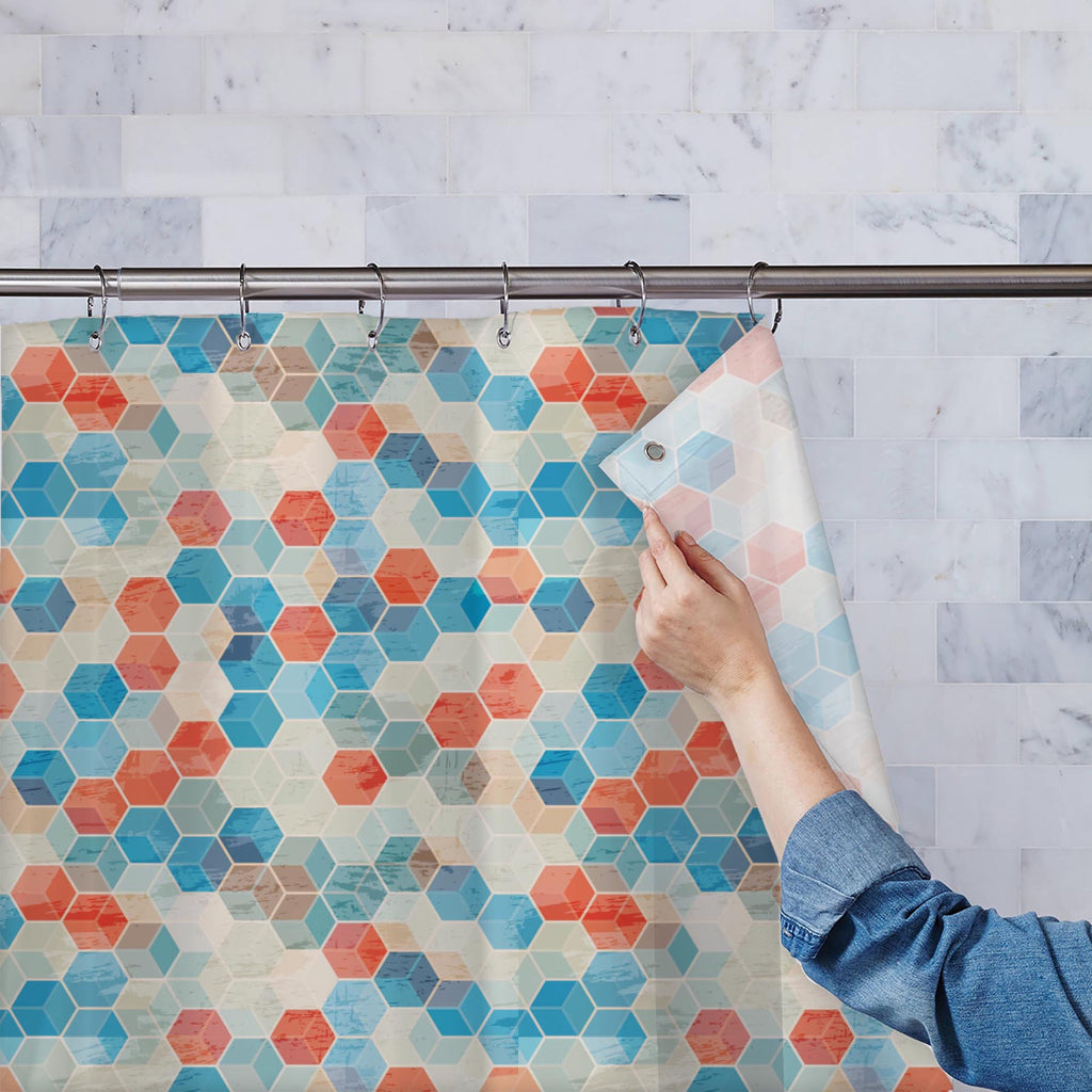 Blue Cubes Washable Waterproof Shower Curtain-Shower Curtains-CUR_SH-IC 5007328 IC 5007328, Abstract Expressionism, Abstracts, Ancient, Art and Paintings, Cities, City Views, Diamond, Digital, Digital Art, Geometric, Geometric Abstraction, Graphic, Historical, Illustrations, Medieval, Paintings, Patterns, Semi Abstract, Signs, Signs and Symbols, Vintage, blue, cubes, washable, waterproof, shower, curtain, abstract, backdrop, backgrounds, collection, color, colored, computer, contemporary, cool, cube, decora