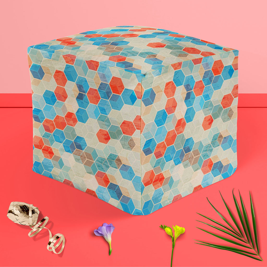 Blue Cubes Footstool Footrest Puffy Pouffe Ottoman Bean Bag | Canvas Fabric-Footstools-FST_CB_BN-IC 5007328 IC 5007328, Abstract Expressionism, Abstracts, Ancient, Art and Paintings, Cities, City Views, Diamond, Digital, Digital Art, Geometric, Geometric Abstraction, Graphic, Historical, Illustrations, Medieval, Paintings, Patterns, Semi Abstract, Signs, Signs and Symbols, Vintage, blue, cubes, footstool, footrest, puffy, pouffe, ottoman, bean, bag, canvas, fabric, abstract, backdrop, backgrounds, collectio