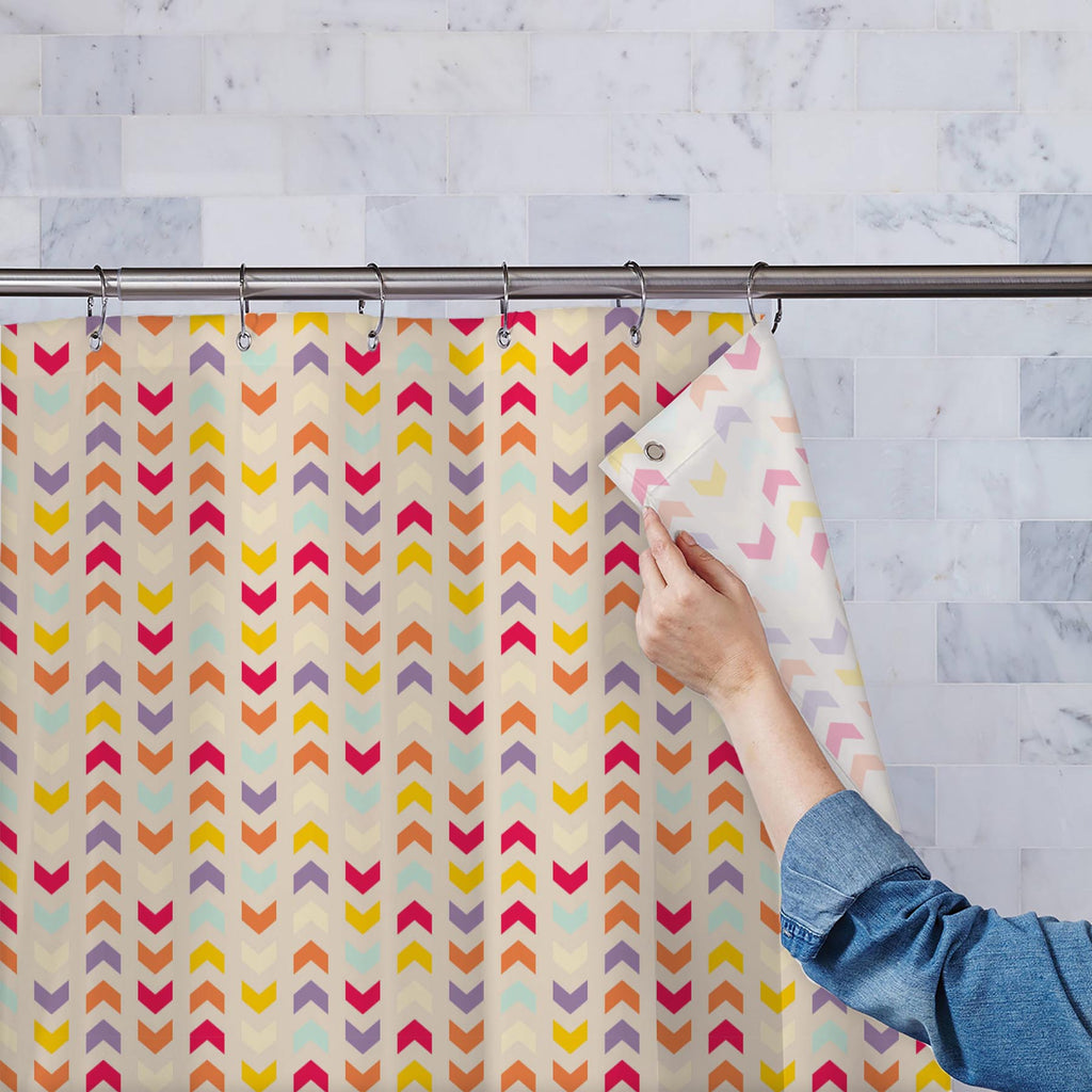 Zigzag Stripes Washable Waterproof Shower Curtain-Shower Curtains-CUR_SH-IC 5007329 IC 5007329, Abstract Expressionism, Abstracts, Art and Paintings, Aztec, Baby, Chevron, Children, Christianity, Cities, City Views, Digital, Digital Art, Drawing, Fantasy, Fashion, Geometric, Geometric Abstraction, Graphic, Herringbone, Illustrations, Kids, Patterns, Retro, Semi Abstract, Signs, Signs and Symbols, Stripes, Triangles, zigzag, washable, waterproof, shower, curtain, abstract, art, artistic, artwork, autumn, bac