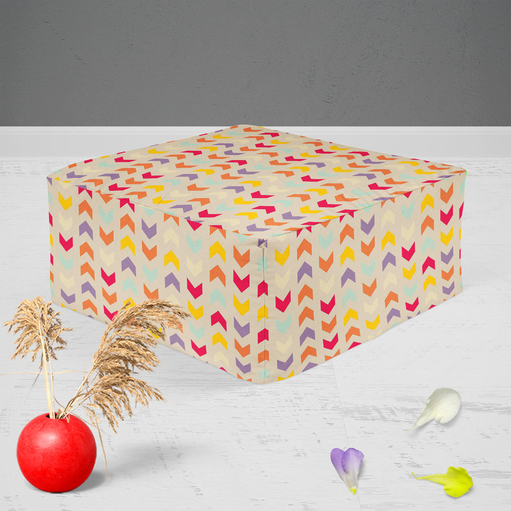Zigzag Stripes Footstool Footrest Puffy Pouffe Ottoman Bean Bag | Canvas Fabric-Footstools-FST_CB_BN-IC 5007329 IC 5007329, Abstract Expressionism, Abstracts, Art and Paintings, Aztec, Baby, Chevron, Children, Christianity, Cities, City Views, Digital, Digital Art, Drawing, Fantasy, Fashion, Geometric, Geometric Abstraction, Graphic, Herringbone, Illustrations, Kids, Patterns, Retro, Semi Abstract, Signs, Signs and Symbols, Stripes, Triangles, zigzag, footstool, footrest, puffy, pouffe, ottoman, bean, bag, 