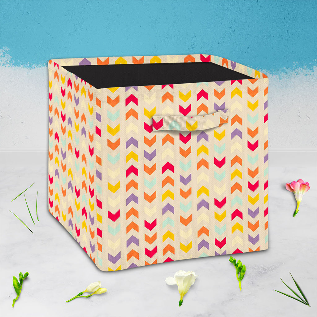 Zigzag Stripes Foldable Open Storage Bin | Organizer Box, Toy Basket, Shelf Box, Laundry Bag | Canvas Fabric-Storage Bins-STR_BI_CB-IC 5007329 IC 5007329, Abstract Expressionism, Abstracts, Art and Paintings, Aztec, Baby, Chevron, Children, Christianity, Cities, City Views, Digital, Digital Art, Drawing, Fantasy, Fashion, Geometric, Geometric Abstraction, Graphic, Herringbone, Illustrations, Kids, Patterns, Retro, Semi Abstract, Signs, Signs and Symbols, Stripes, Triangles, zigzag, foldable, open, storage, 