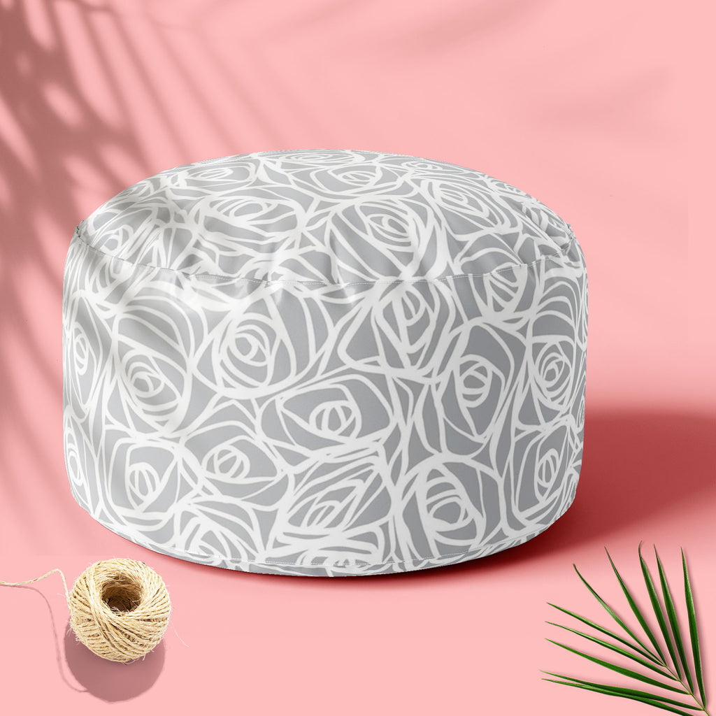 Abstract Pattern D1 Footstool Footrest Puffy Pouffe Ottoman Bean Bag | Canvas Fabric - Footstools - ArtzFolio.com