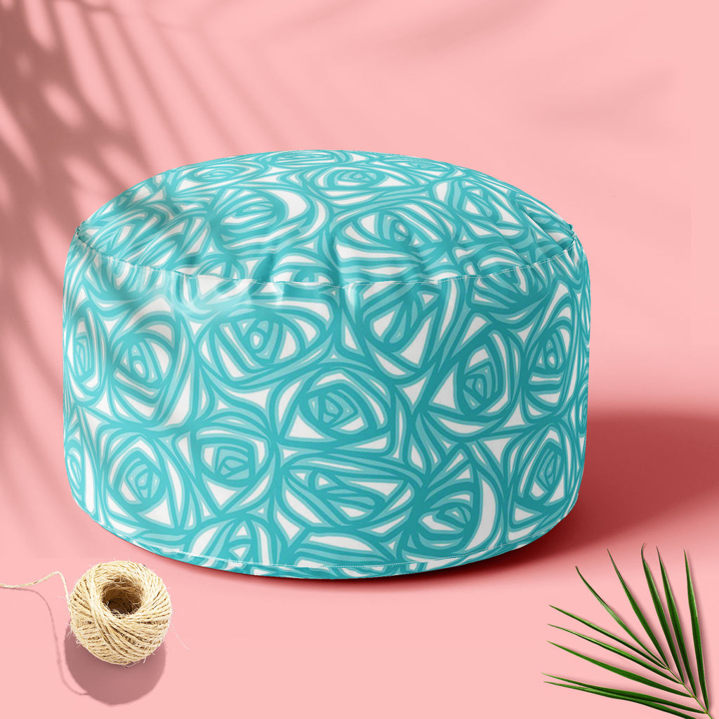 Abstract Pattern D2 Footstool Footrest Puffy Pouffe Ottoman Bean Bag | Canvas Fabric - Footstools - ArtzFolio.com