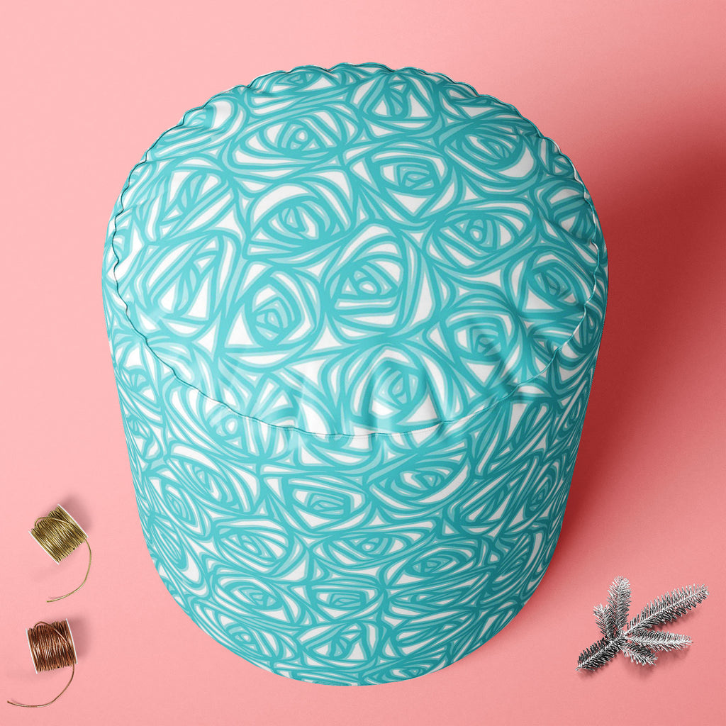 Abstract Pattern D2 Footstool Footrest Puffy Pouffe Ottoman Bean Bag | Canvas Fabric - Footstools - ArtzFolio.com