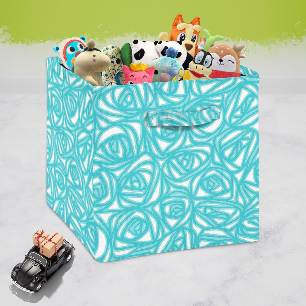 Abstract Pattern D2 Foldable Open Storage Bin | Organizer Box, Toy Basket, Shelf Box, Laundry Bag | Canvas Fabric - Storage Bins - ArtzFolio.com