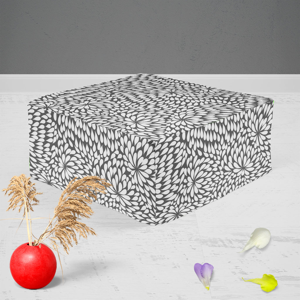 Abstract Pattern D3 Footstool Footrest Puffy Pouffe Ottoman Bean Bag | Canvas Fabric - Footstools - ArtzFolio.com
