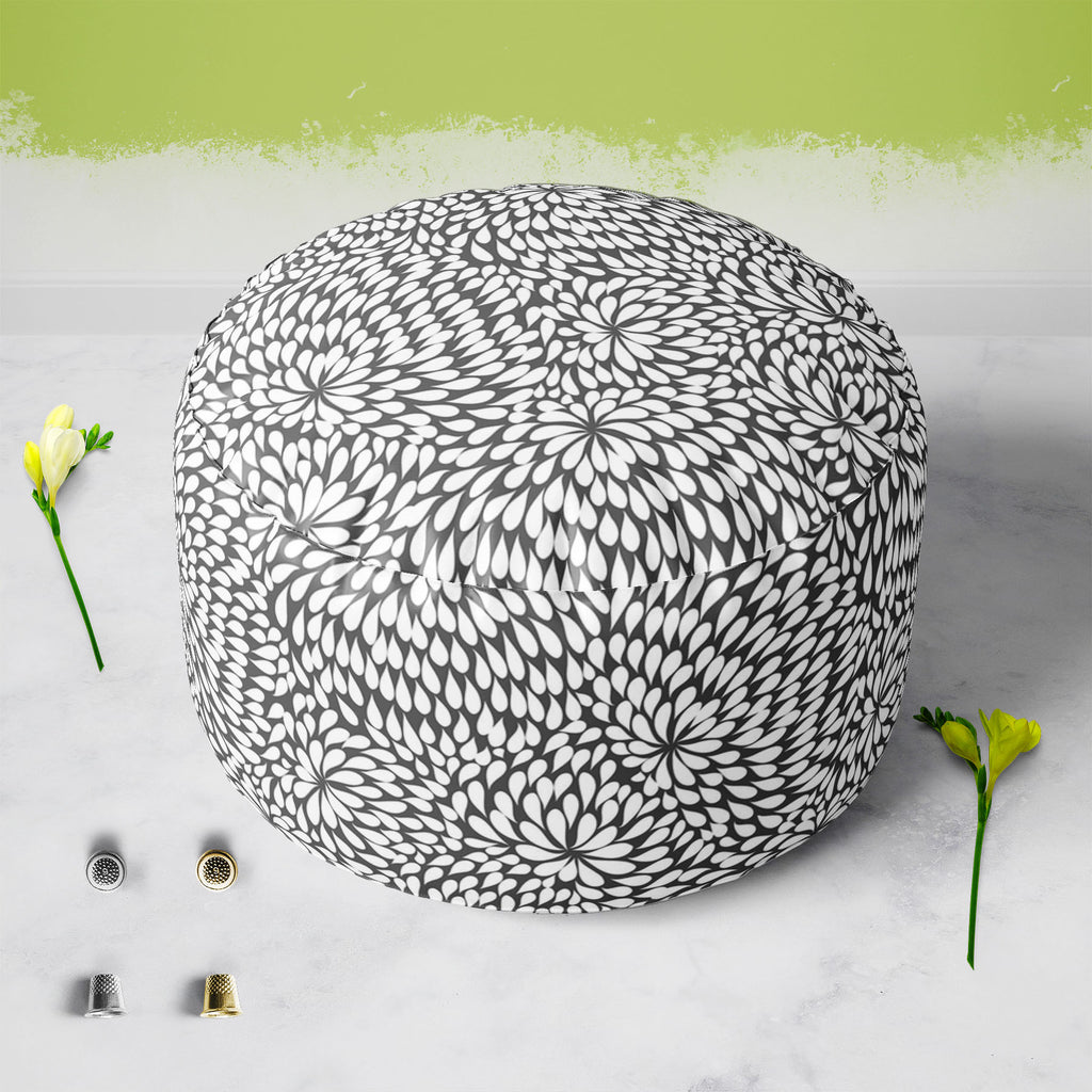 Abstract Pattern D3 Footstool Footrest Puffy Pouffe Ottoman Bean Bag | Canvas Fabric - Footstools - ArtzFolio.com