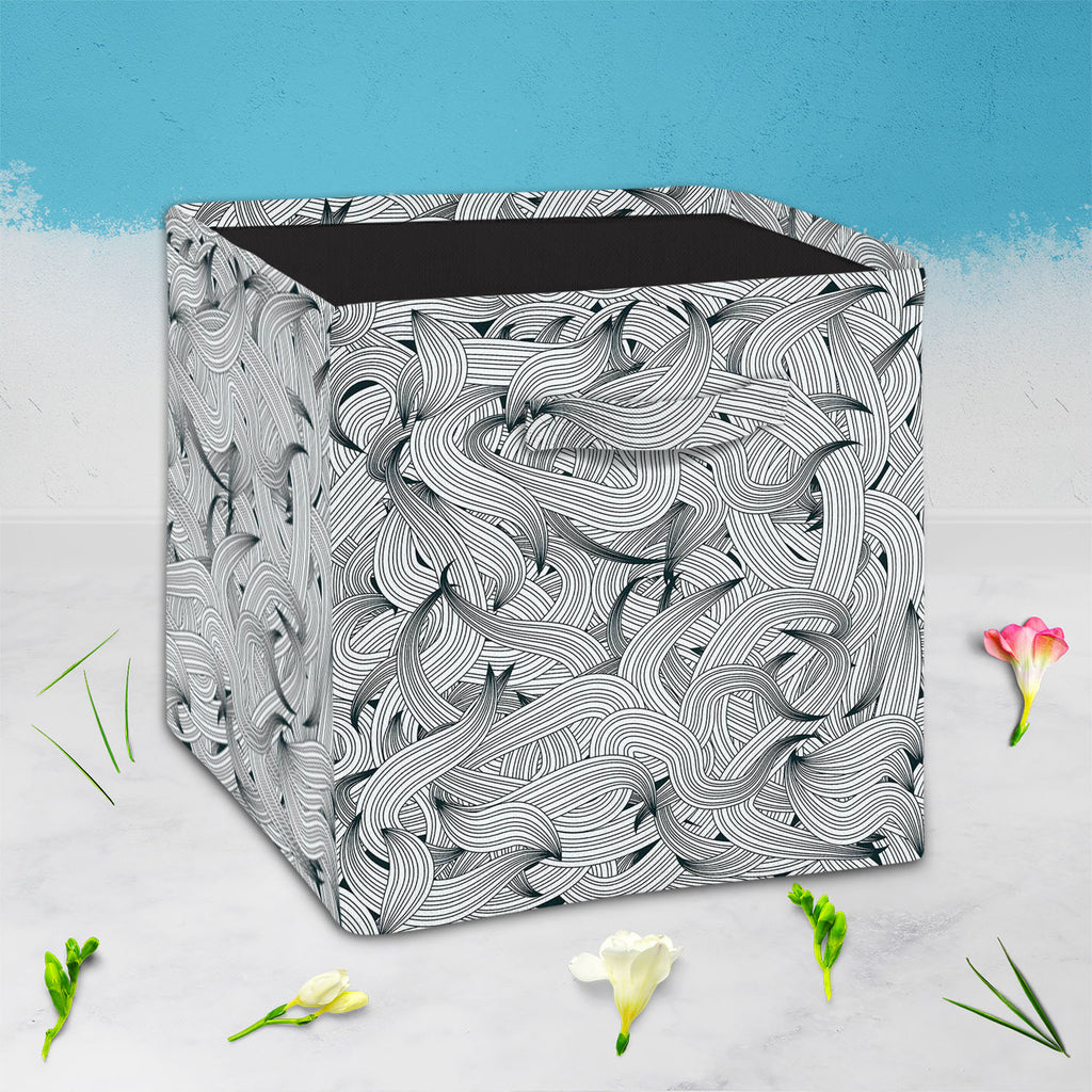 Hand-Drawn Waves D1 Foldable Open Storage Bin | Organizer Box, Toy Basket, Shelf Box, Laundry Bag | Canvas Fabric-Storage Bins-STR_BI_CB-IC 5007334 IC 5007334, Abstract Expressionism, Abstracts, Art and Paintings, Automobiles, Botanical, Digital, Digital Art, Fashion, Floral, Flowers, Graphic, Illustrations, Modern Art, Nature, Patterns, Retro, Semi Abstract, Signs, Signs and Symbols, Transportation, Travel, Vehicles, hand-drawn, waves, d1, foldable, open, storage, bin, organizer, box, toy, basket, shelf, l