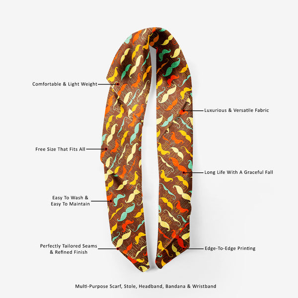 Vintage Mustache Printed Scarf | Neckwear Balaclava | Girls & Women | Soft Poly Fabric-Scarfs Basic-SCF_FB_BS-IC 5007335 IC 5007335, Abstract Expressionism, Abstracts, Ancient, Animated Cartoons, Art and Paintings, Calligraphy, Caricature, Cartoons, Drawing, Fashion, Historical, Illustrations, Medieval, Patterns, Retro, Semi Abstract, Signs, Signs and Symbols, Symbols, Text, Vintage, mustache, printed, scarf, neckwear, balaclava, girls, women, soft, poly, fabric, wallpaper, moustache, mustaches, abstract, a