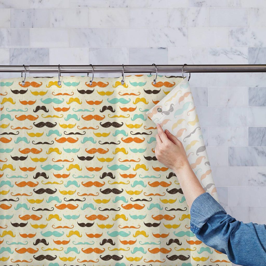 Vintage Mustache Washable Waterproof Shower Curtain-Shower Curtains-CUR_SH-IC 5007336 IC 5007336, Abstract Expressionism, Abstracts, Ancient, Animated Cartoons, Art and Paintings, Calligraphy, Caricature, Cartoons, Drawing, Fashion, Historical, Illustrations, Medieval, Patterns, Retro, Semi Abstract, Signs, Signs and Symbols, Symbols, Text, Vintage, mustache, washable, waterproof, shower, curtain, grunge, whiskers, moustache, abstract, aristocrat, art, background, barber, beard, british, brown, cartoon, chi