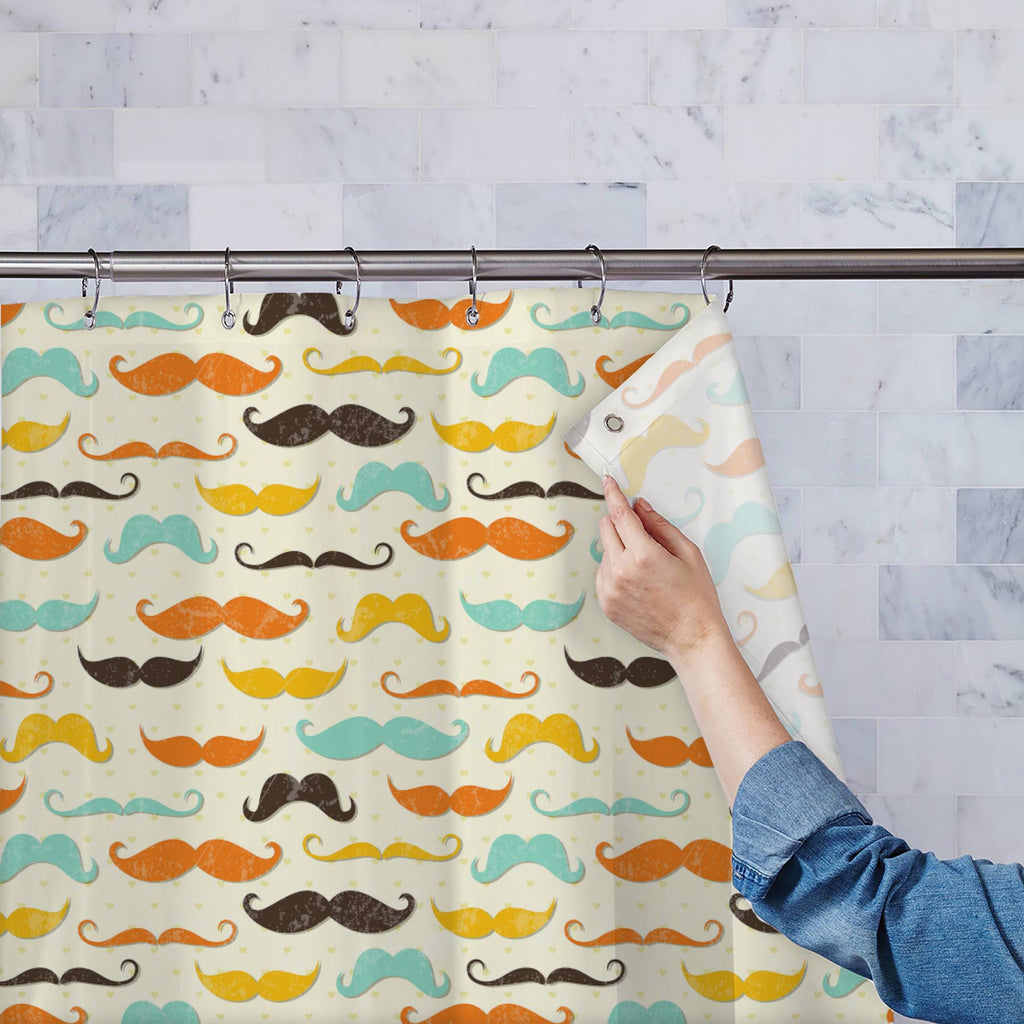Vintage Mustache D2 Washable Waterproof Shower Curtain-Shower Curtains-CUR_SH-IC 5007336 IC 5007336, Abstract Expressionism, Abstracts, Ancient, Animated Cartoons, Art and Paintings, Calligraphy, Caricature, Cartoons, Drawing, Fashion, Historical, Illustrations, Medieval, Patterns, Retro, Semi Abstract, Signs, Signs and Symbols, Symbols, Text, Vintage, mustache, d2, washable, waterproof, shower, curtain, grunge, whiskers, moustache, abstract, aristocrat, art, background, barber, beard, british, brown, carto