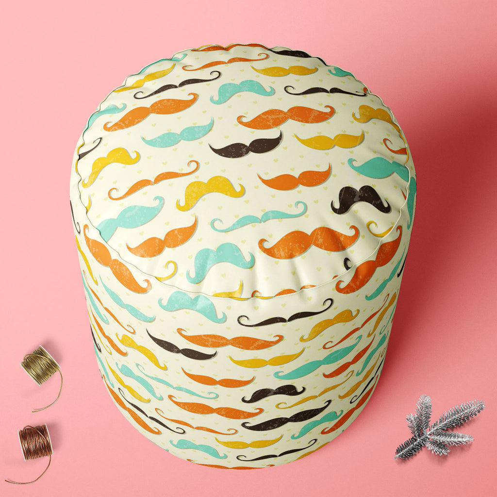 Vintage Mustache D2 Footstool Footrest Puffy Pouffe Ottoman Bean Bag | Canvas Fabric-Footstools-FST_CB_BN-IC 5007336 IC 5007336, Abstract Expressionism, Abstracts, Ancient, Animated Cartoons, Art and Paintings, Calligraphy, Caricature, Cartoons, Drawing, Fashion, Historical, Illustrations, Medieval, Patterns, Retro, Semi Abstract, Signs, Signs and Symbols, Symbols, Text, Vintage, mustache, d2, footstool, footrest, puffy, pouffe, ottoman, bean, bag, canvas, fabric, grunge, whiskers, moustache, abstract, aris