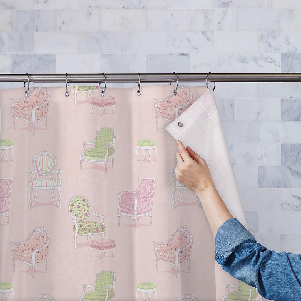 Antique Armchairs Washable Waterproof Shower Curtain-Shower Curtains-CUR_SH-IC 5007338 IC 5007338, Ancient, Fashion, Historical, Illustrations, Medieval, Patterns, Retro, Signs, Signs and Symbols, Victorian, Vintage, antique, armchairs, washable, waterproof, shower, curtain, armchair, background, chair, classic, copy, cozy, decoration, design, domestic, elegance, furniture, home, illustration, indoors, interior, luxury, object, old, ornament, ornate, pattern, repeat, repetition, seamless, stool, style, text