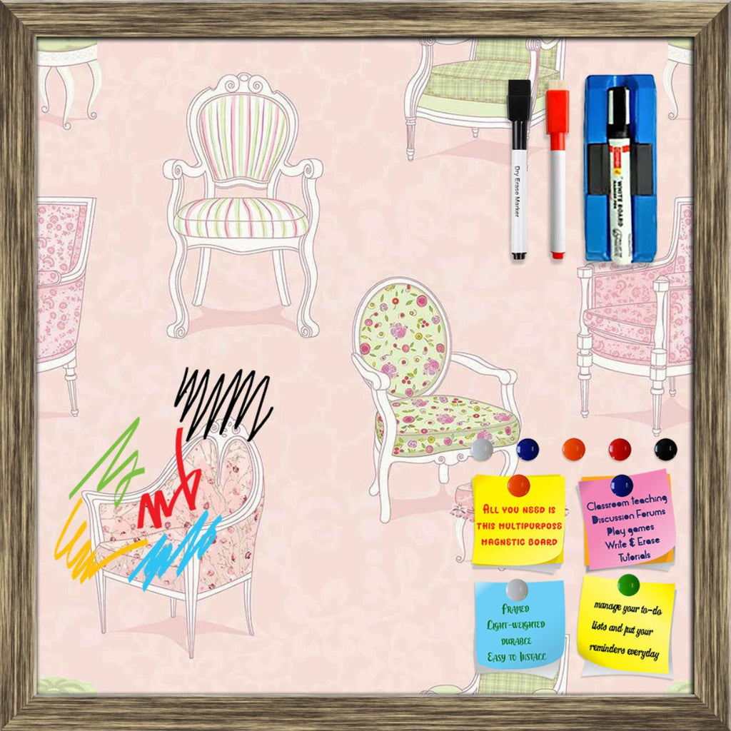Antique Armchairs Framed Magnetic Dry Erase Board | Combo with Magnet Buttons & Markers-Magnetic Boards Framed-MGB_FR-IC 5007338 IC 5007338, Ancient, Fashion, Historical, Illustrations, Medieval, Patterns, Retro, Signs, Signs and Symbols, Victorian, Vintage, antique, armchairs, framed, magnetic, dry, erase, board, printed, whiteboard, with, 4, magnets, 2, markers, 1, duster, armchair, background, chair, classic, copy, cozy, decoration, design, domestic, elegance, furniture, home, illustration, indoors, inte