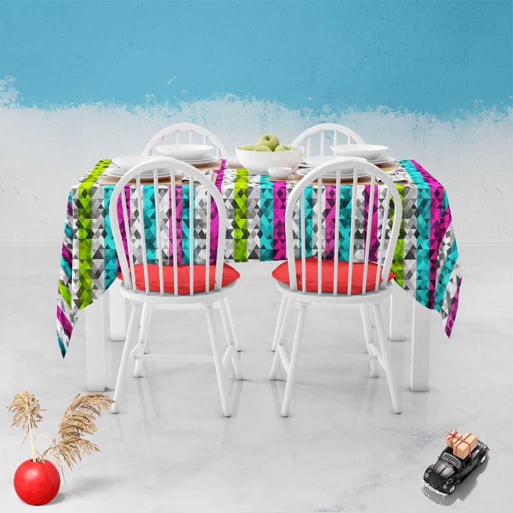 Color Triangles Table Cloth Cover-Table Covers-CVR_TB_NR-IC 5007339 IC 5007339, Abstract Expressionism, Abstracts, Art and Paintings, Black, Black and White, Cities, City Views, Diamond, Digital, Digital Art, Fashion, Geometric, Geometric Abstraction, Graphic, Illustrations, Paintings, Patterns, Retro, Semi Abstract, Signs, Signs and Symbols, Triangles, color, table, cloth, cover, abstract, art, backdrop, backgrounds, collection, computer, contemporary, creativity, decoration, descriptive, design, effect, e