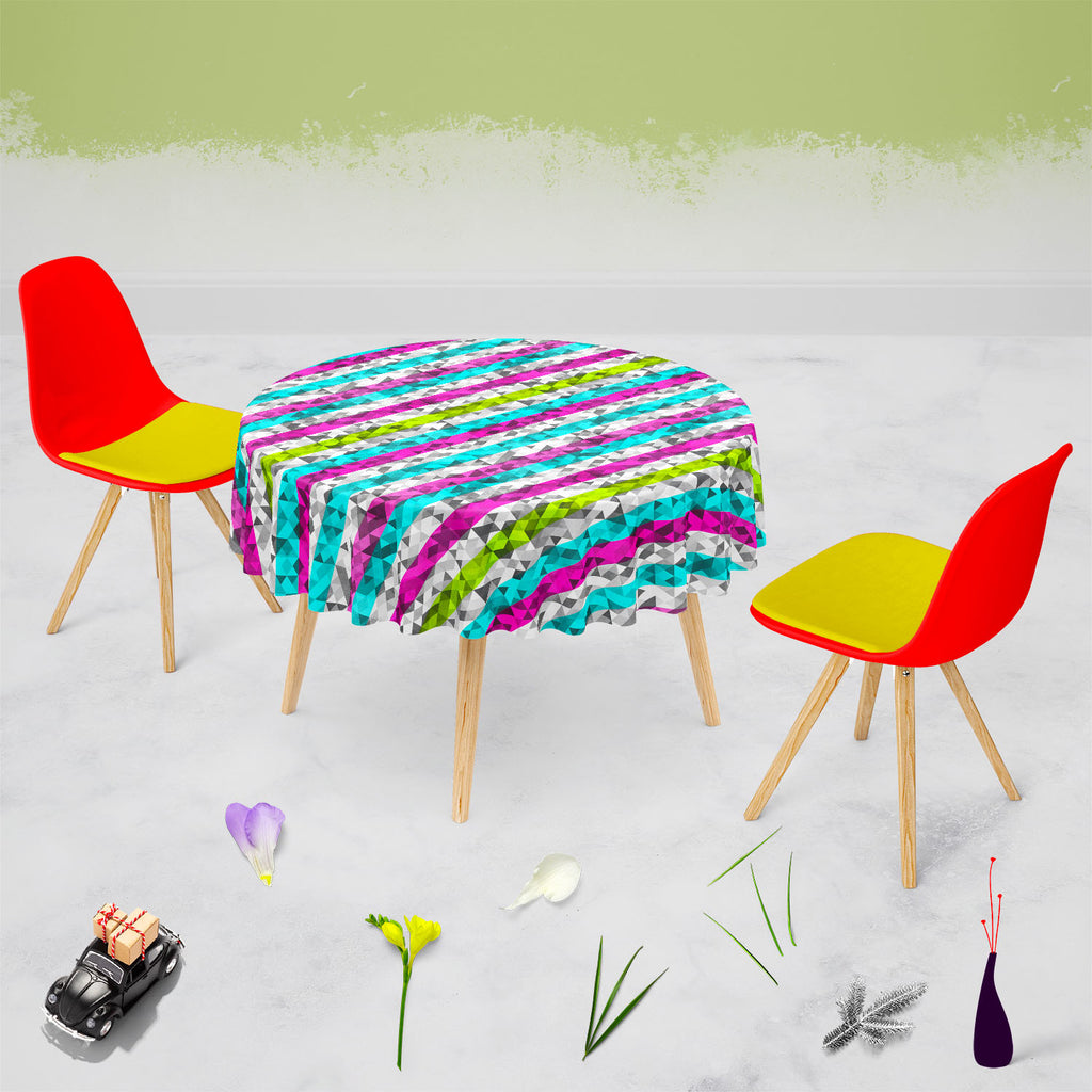 Color Triangles Table Cloth Cover-Table Covers-CVR_TB_RD-IC 5007339 IC 5007339, Abstract Expressionism, Abstracts, Art and Paintings, Black, Black and White, Cities, City Views, Diamond, Digital, Digital Art, Fashion, Geometric, Geometric Abstraction, Graphic, Illustrations, Paintings, Patterns, Retro, Semi Abstract, Signs, Signs and Symbols, Triangles, color, table, cloth, cover, abstract, art, backdrop, backgrounds, collection, computer, contemporary, creativity, decoration, descriptive, design, effect, e