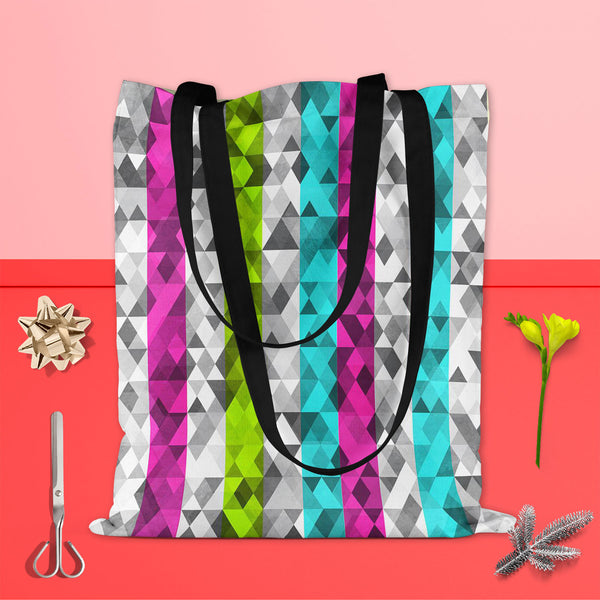 Color Triangles Tote Bag Shoulder Purse | Multipurpose-Tote Bags Basic-TOT_FB_BS-IC 5007339 IC 5007339, Abstract Expressionism, Abstracts, Art and Paintings, Black, Black and White, Cities, City Views, Diamond, Digital, Digital Art, Fashion, Geometric, Geometric Abstraction, Graphic, Illustrations, Paintings, Patterns, Retro, Semi Abstract, Signs, Signs and Symbols, Triangles, color, tote, bag, shoulder, purse, cotton, canvas, fabric, multipurpose, abstract, art, backdrop, backgrounds, collection, computer,