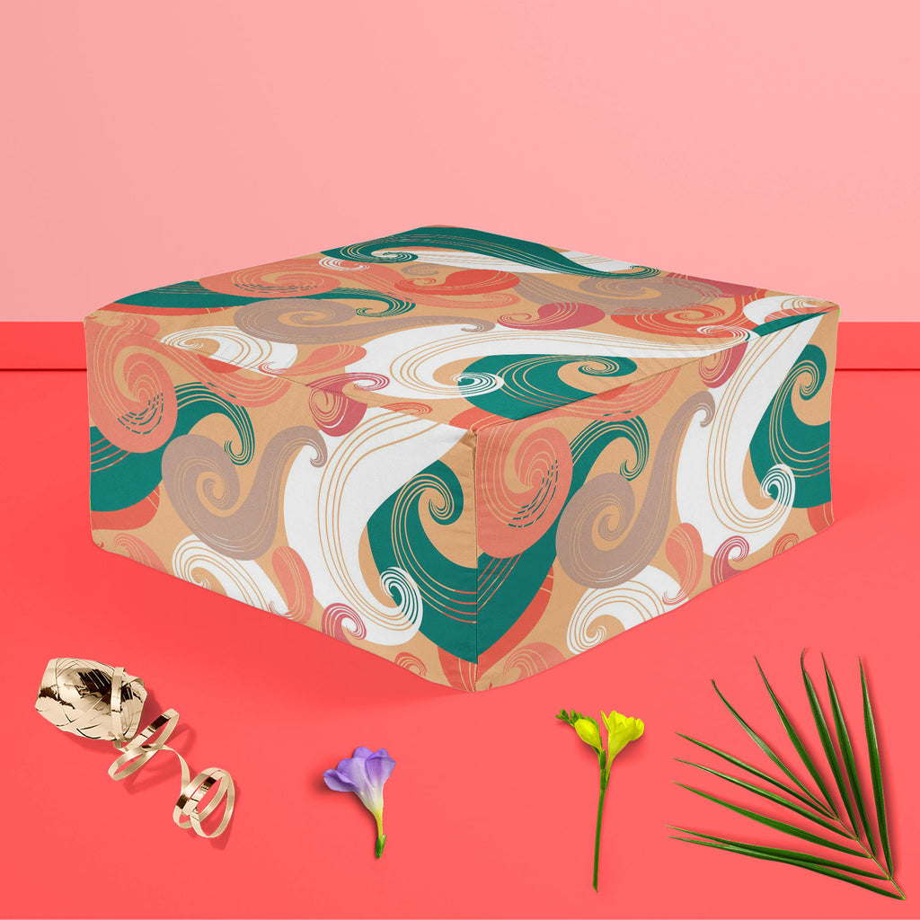 Colorful Wave Footstool Footrest Puffy Pouffe Ottoman Bean Bag | Canvas Fabric-Footstools-FST_CB_BN-IC 5007340 IC 5007340, Abstract Expressionism, Abstracts, Animals, Art and Paintings, Automobiles, Botanical, Digital, Digital Art, Fashion, Floral, Flowers, Graphic, Modern Art, Nature, Paisley, Patterns, Retro, Semi Abstract, Signs, Signs and Symbols, Transportation, Travel, Urban, Vehicles, colorful, wave, footstool, footrest, puffy, pouffe, ottoman, bean, bag, canvas, fabric, seamless, pattern, abstract, 